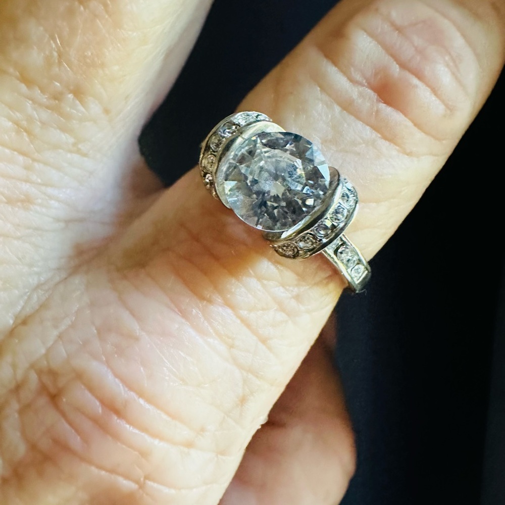 Premier Design Silver Crystal CZ Ring Sz 8.75